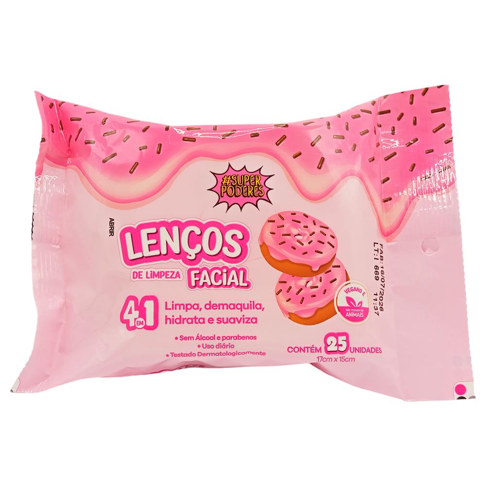 LENÇO DEMAQUILANTE DONUTS SUPERPODERES LDSP08