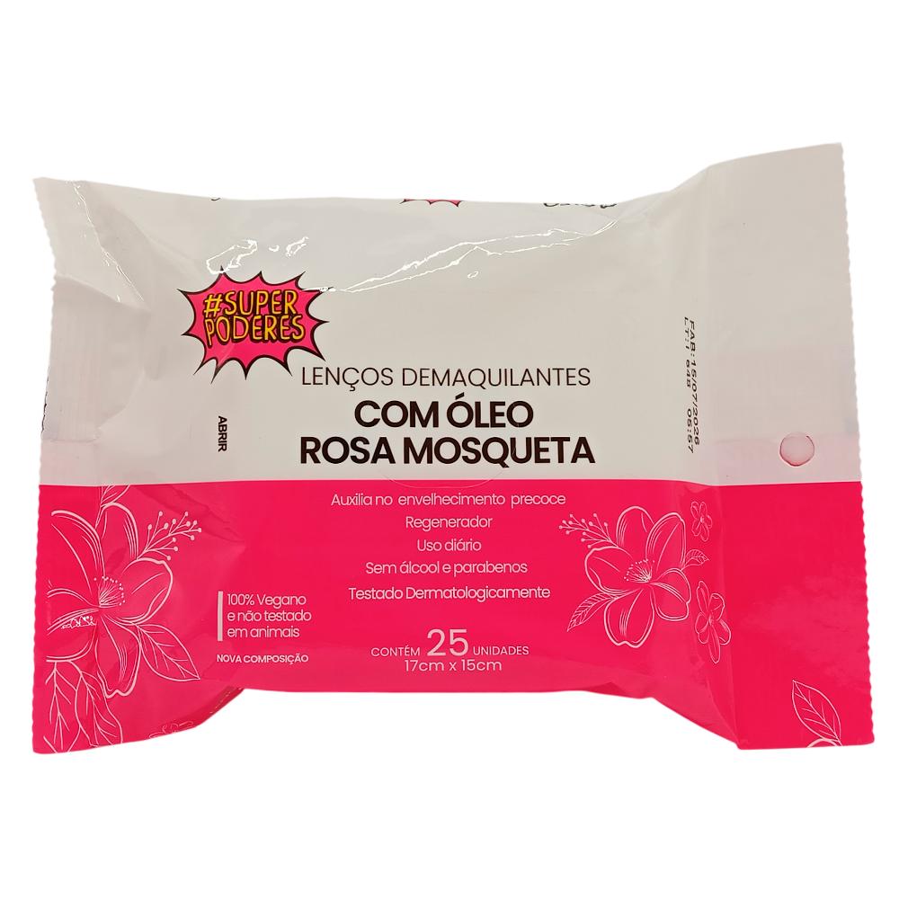 LENÇO DEMAQUILANTE ROSA MOSQUETA SUPERPODERES LDSP05