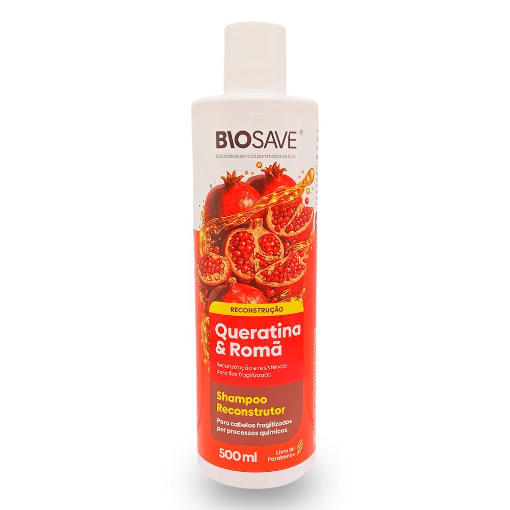SHAMPOO RECONSTRUTOR QUERATINA & ROMA 500ML BIOSAVE 01442