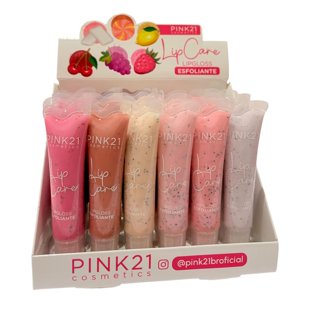 LIP CARE LIPGLOSS ESFOLIANTE FRUTAS 24UN PINK 21 CS6061