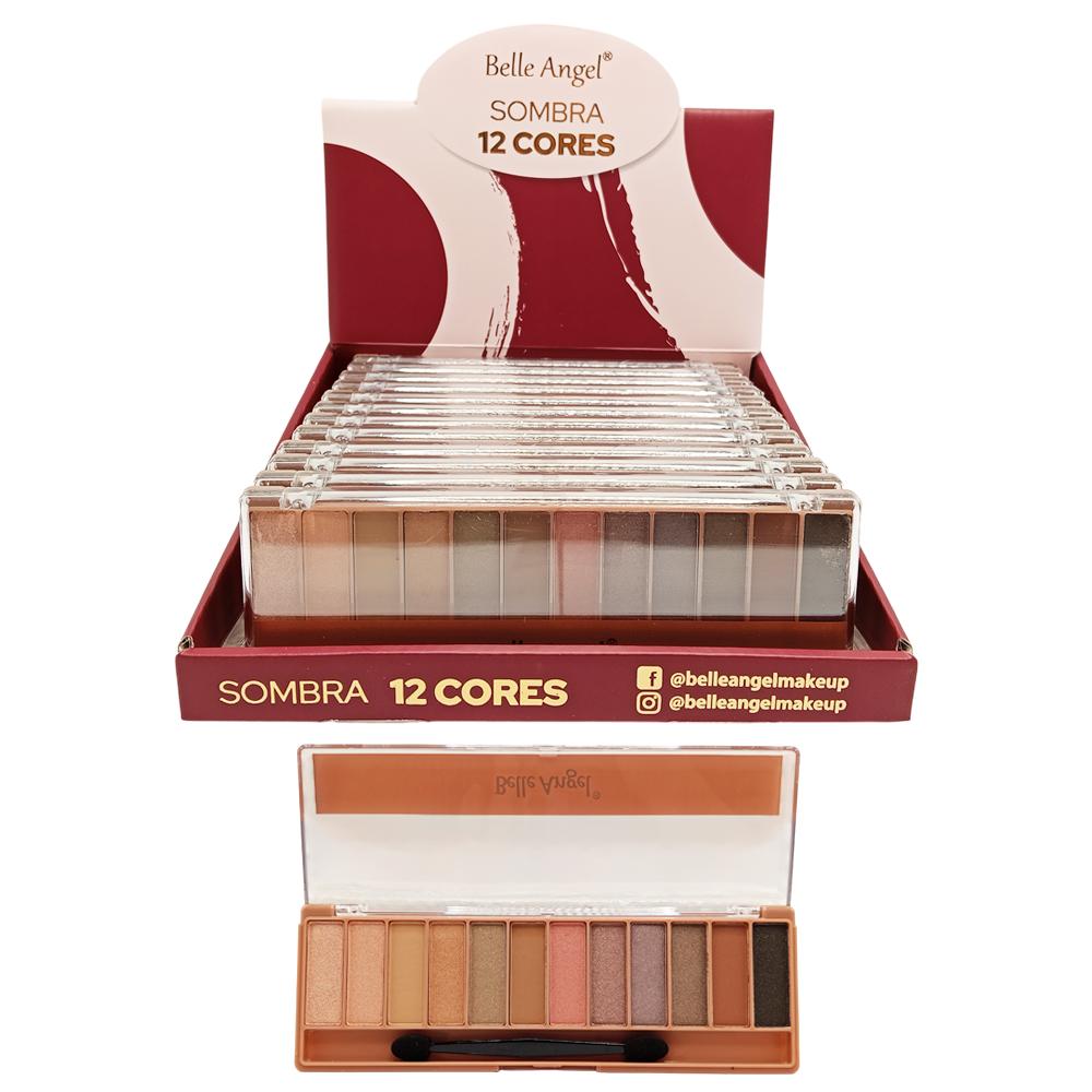 PALETA SOMBRAS 12 CORES 12UN BELLE ANGEL B012-2