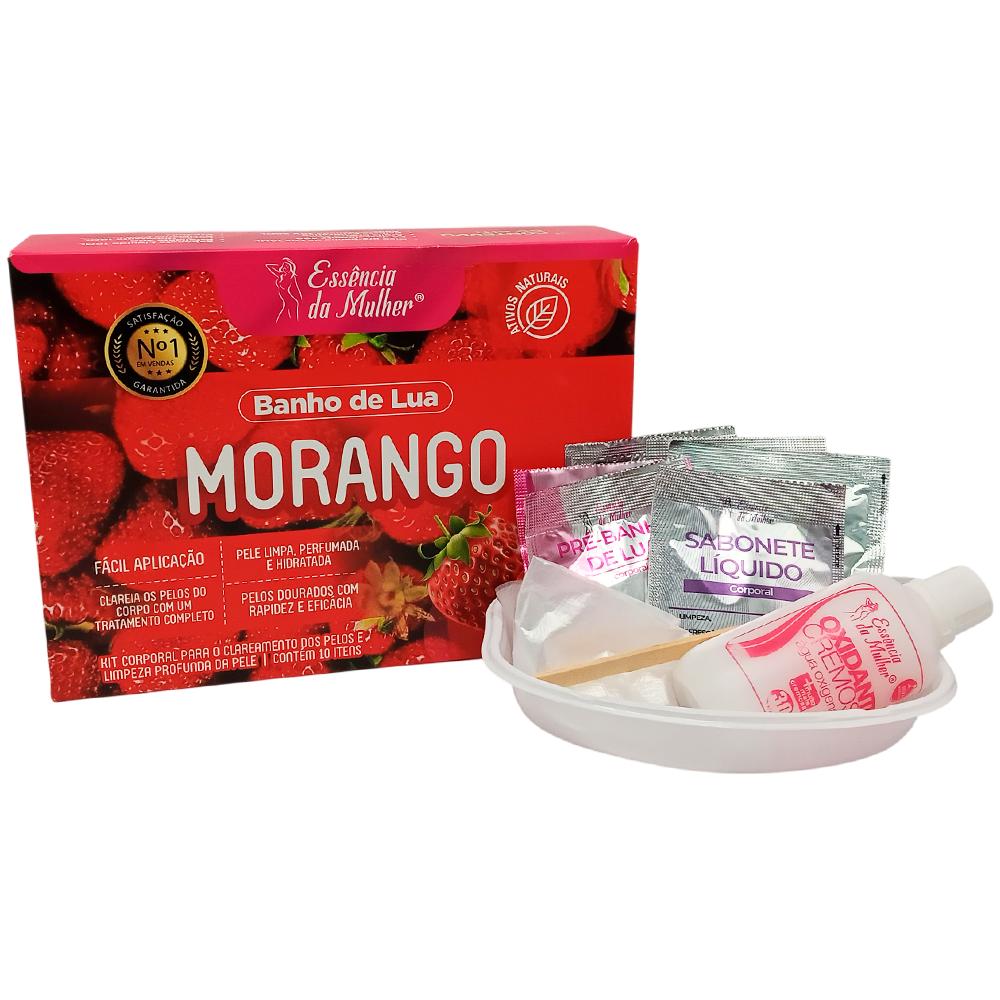 KIT BANHO DE LUA MORANGO 10 ITENS ESSENCIADAMULHER