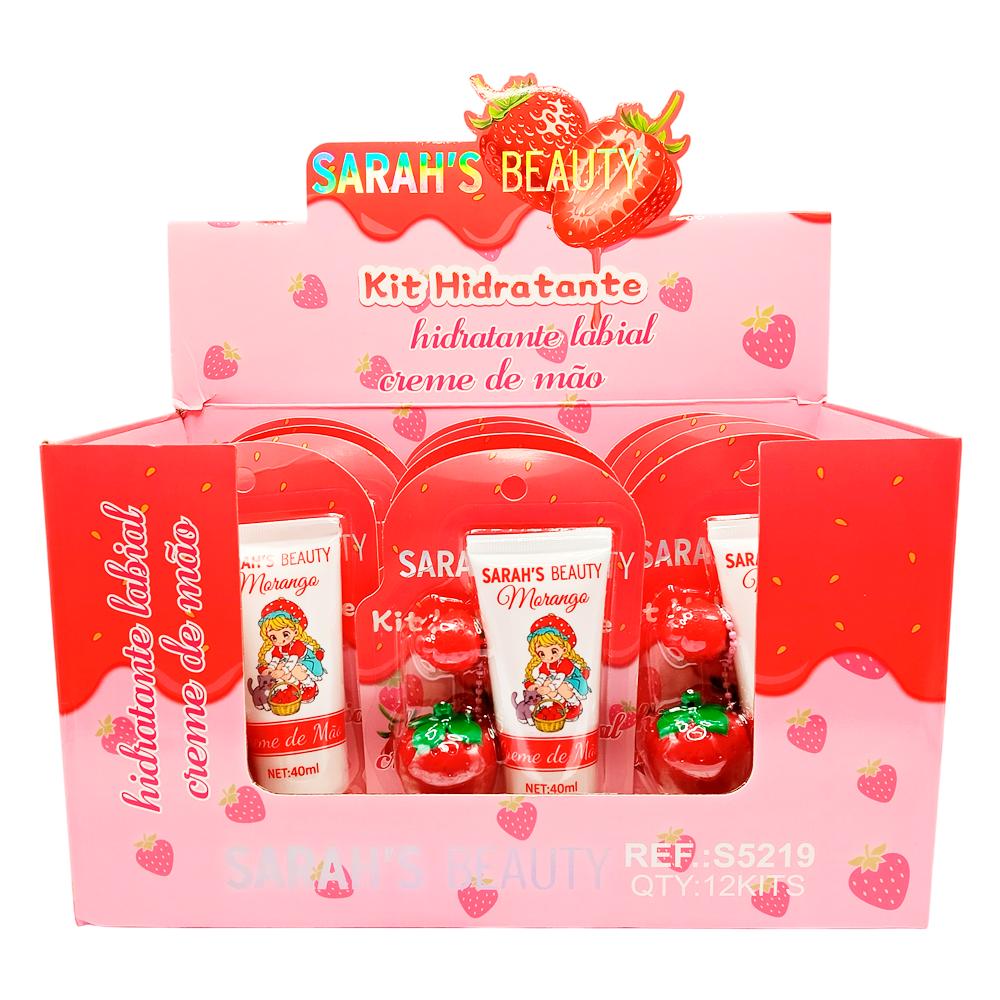 KIT HIDRATANTE LABIAL E CREME DE MÃO 12UN SARAH'S BEAUTY S5219