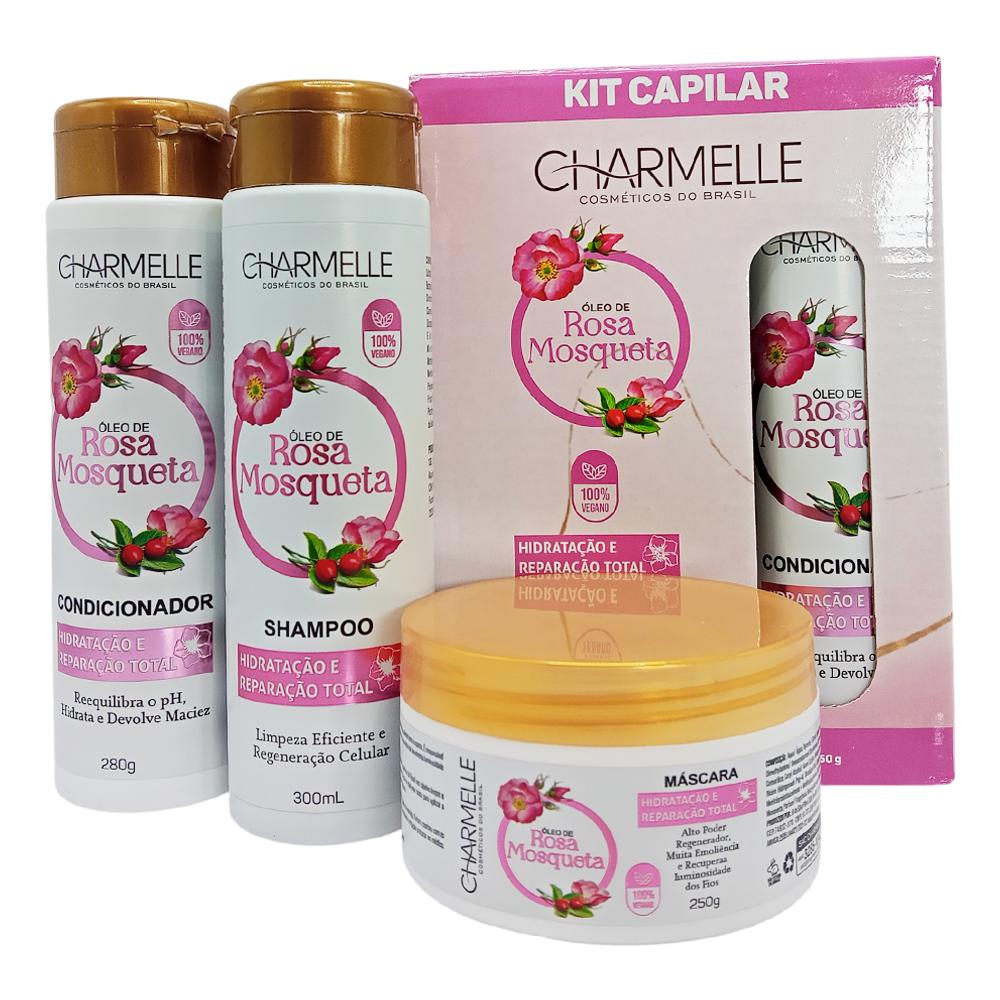 KIT CAPILAR 3PCS ROSA MOSQUETA CHARMELLE