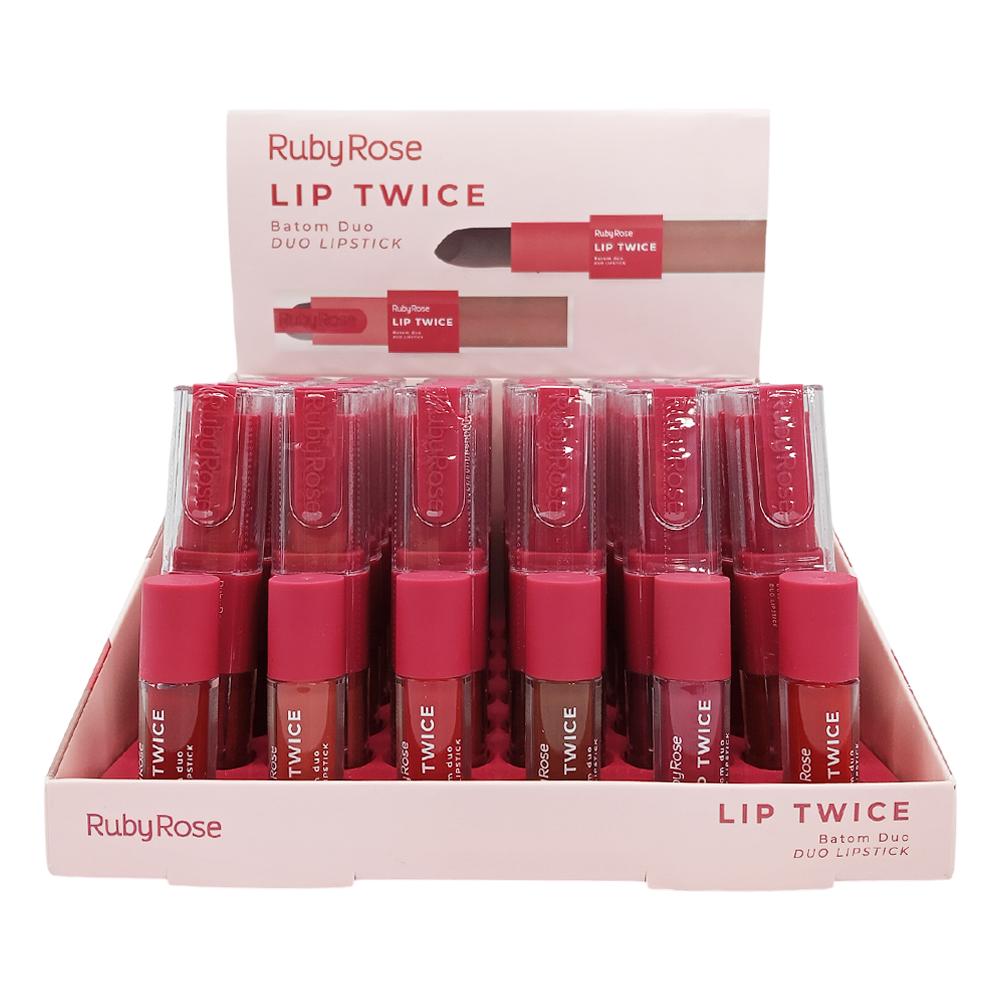 BATOM DUO LIP TWICE 36UN RUBYROSE  HB-L6101 G2