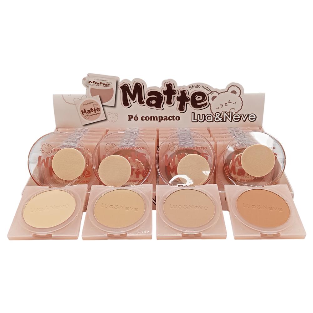 PO COMPACTO MATTE COM ESPONJA 24UN LUAENEVE LN02641