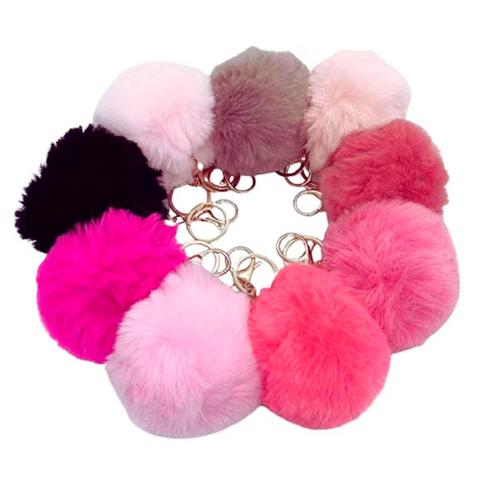 CHAVEIRO POMPOM CORES SORTIDAS 12UN XV240818