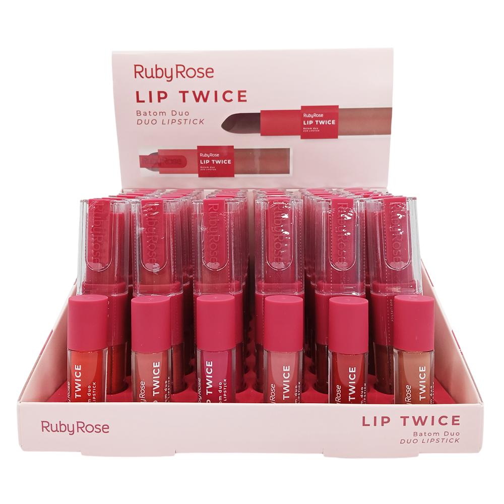BATOM DUO LIP TWICE 36UN RUBYROSE  HB-L6101 G1