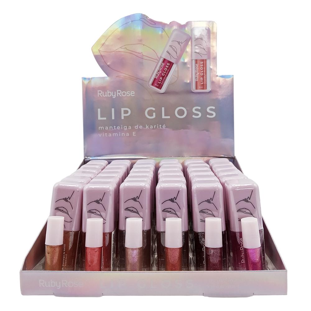 LIP GLOSS COM BRILHO 36UN RUBYROSE HB-8234