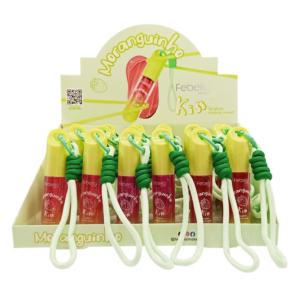 LIP GLOSS MORANGUINHO COM CHAVEIRO 24UN FEBELLA LG40162
