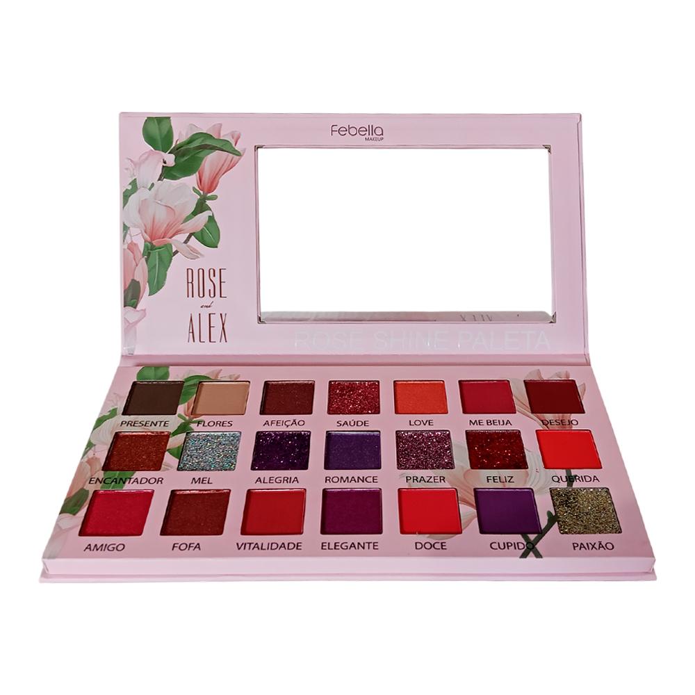 PALETA DE SOMBRAS ROSE SHINE 12UN FEBELLA PS030315