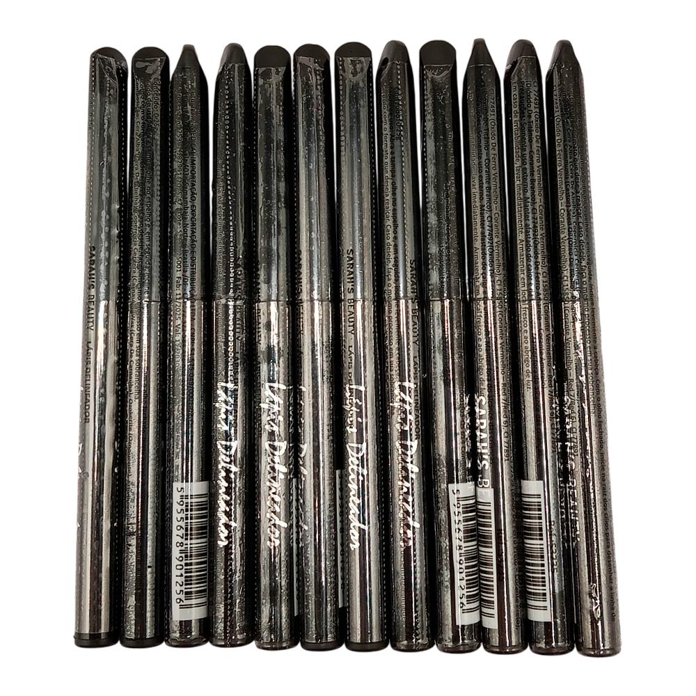 LÁPIS DELINEADOR RETRÁTIL PRETO 12UN SARAHSBEAUTY S3235
