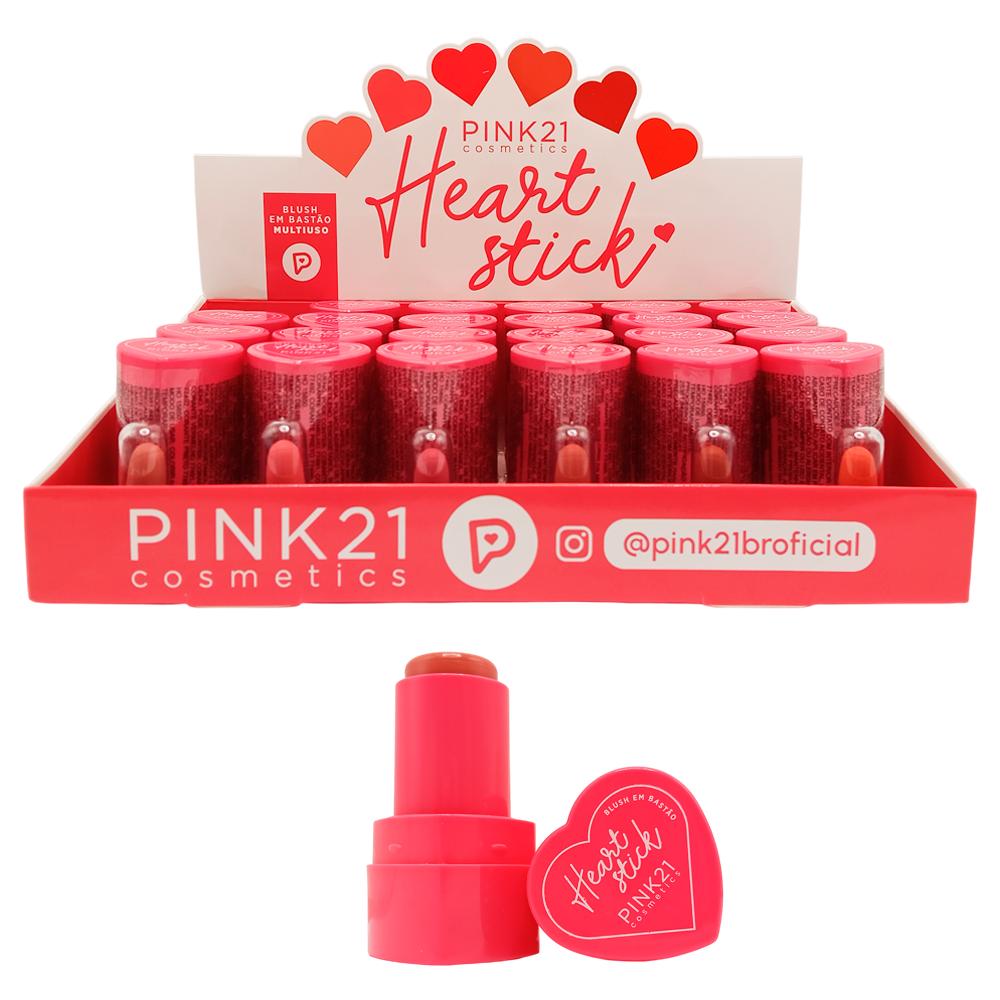 BLUSH HEART STICK 24UN PINK21 CS5646