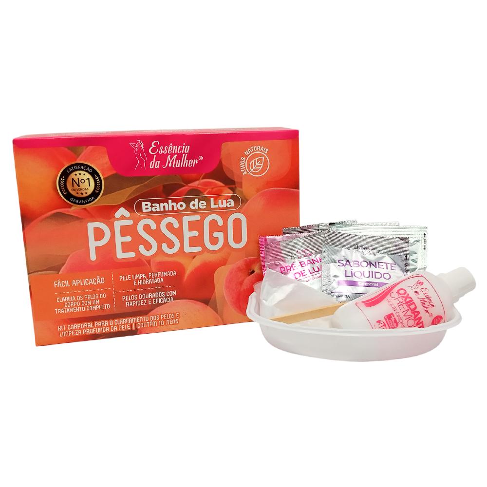 KIT BANHO DE LUA PESSEGO CREME 10 ITENS ESSENCIADAMULHER