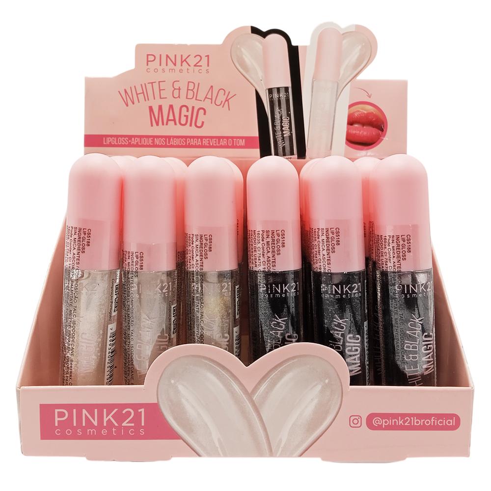 LIP GLOSS WHITE & BLACK MAGIC 24UN PINK21 CS5188