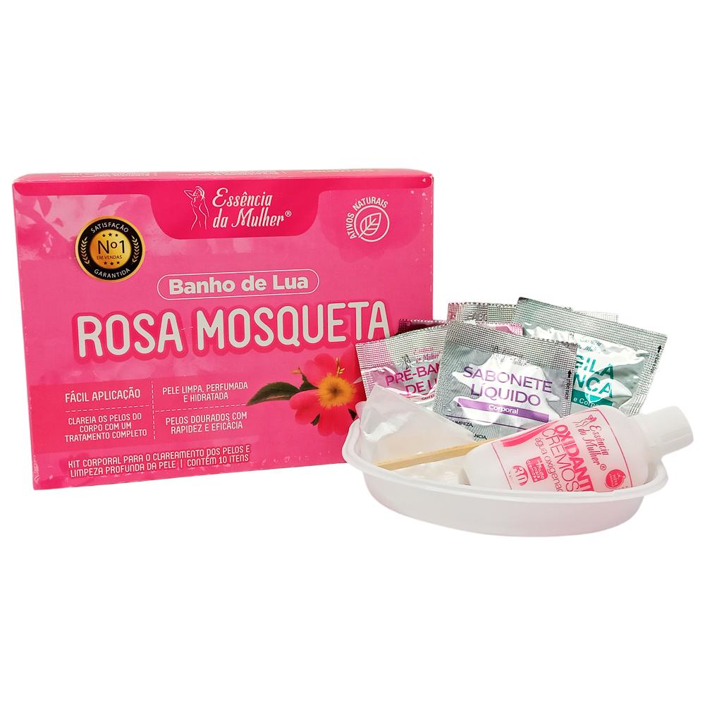 KIT BANHO DE LUA ROSA MOSQUETA 10 ITENS ESSENCIADAMULHER