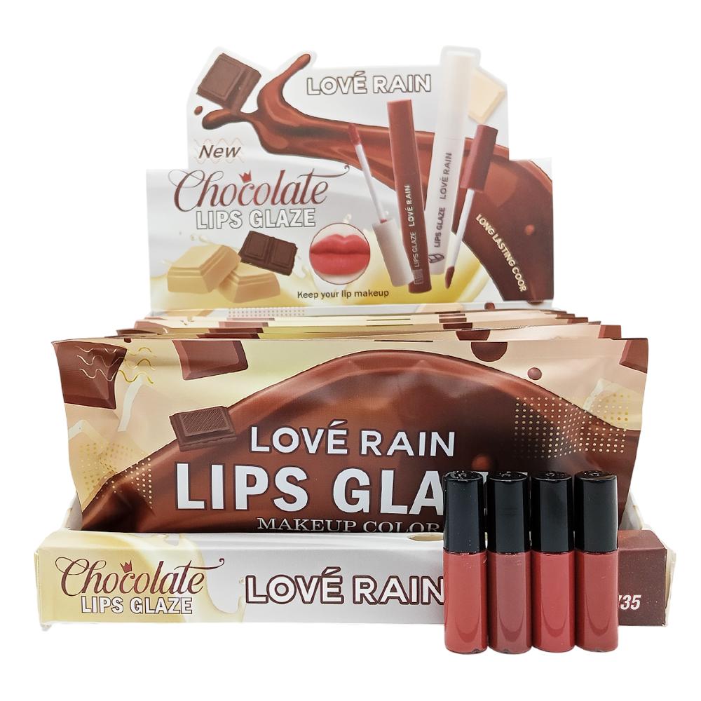 LIPS GLAZE CHOCOLATE 8UN LOVE RAIN LR-5735