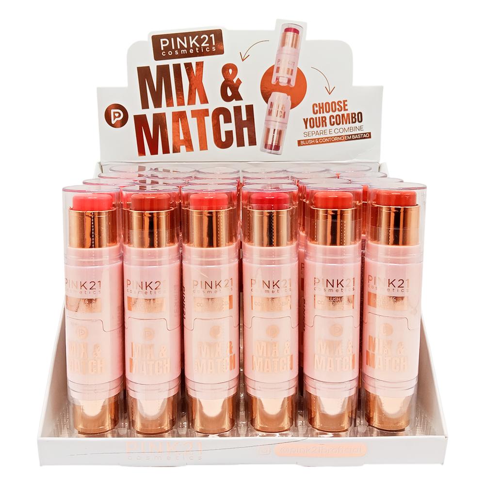BLUSH E CONTORNO MIX & MATCH 24UN PINK21 CS6124