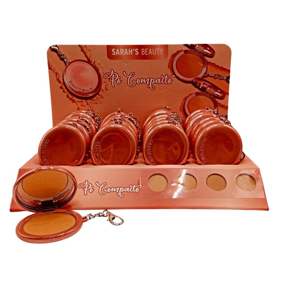 PÓ COMPACTO CHAVEIRO 24UN SARAHSBEAUTY S6725