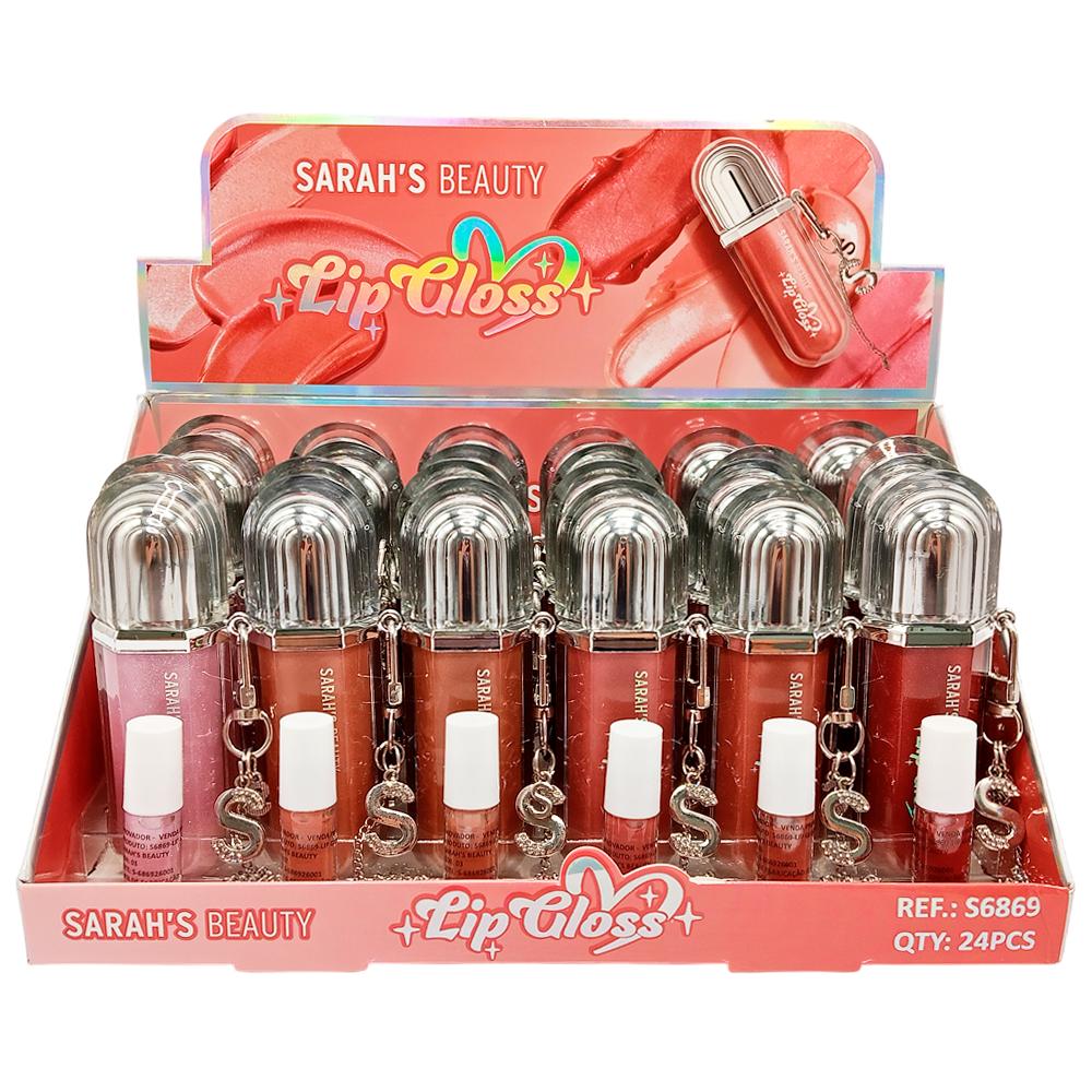 LIP GLOSS COM CHAVEIRO 24UN SARAH'S BEAUTY S6869