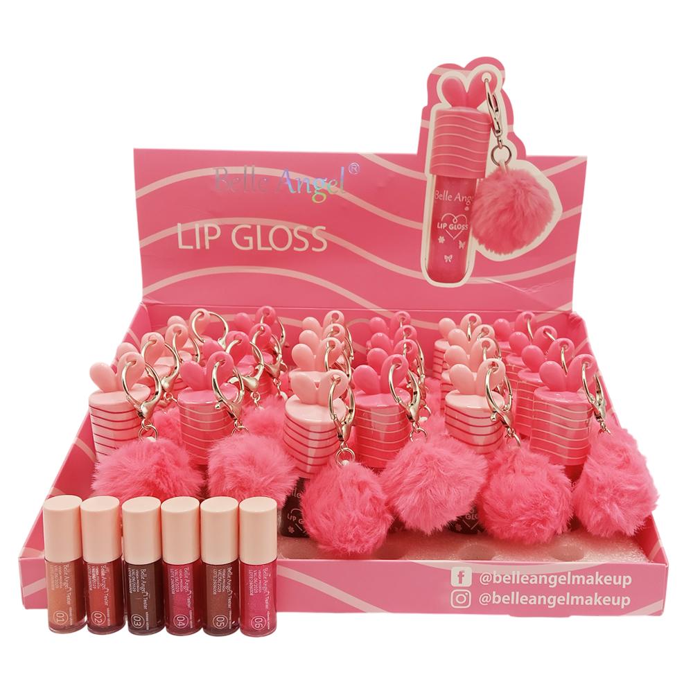 LIP GLOSS CHAVEIRO POMPOM 24UN BELLE ANGEL ME008