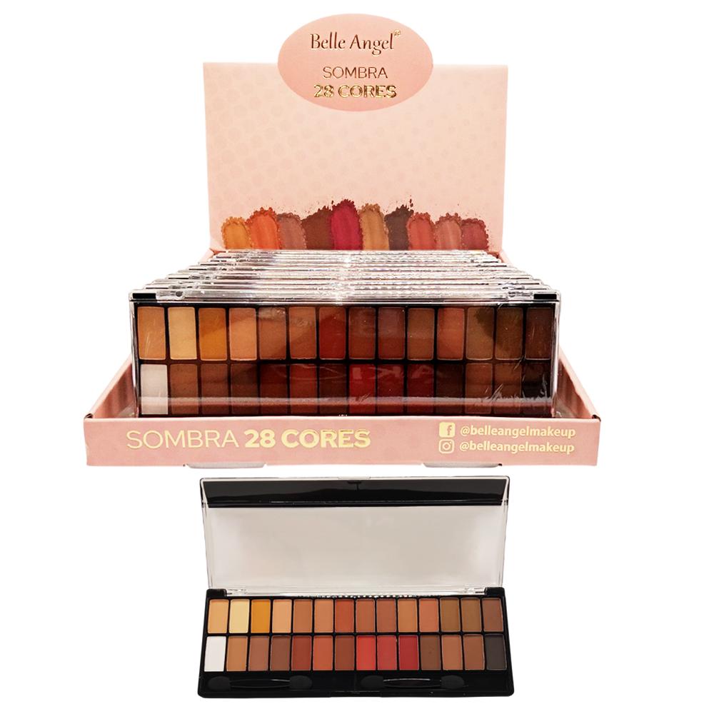 PALETA SOMBRAS 28 CORES 12UN BELLE ANGEL B013-1