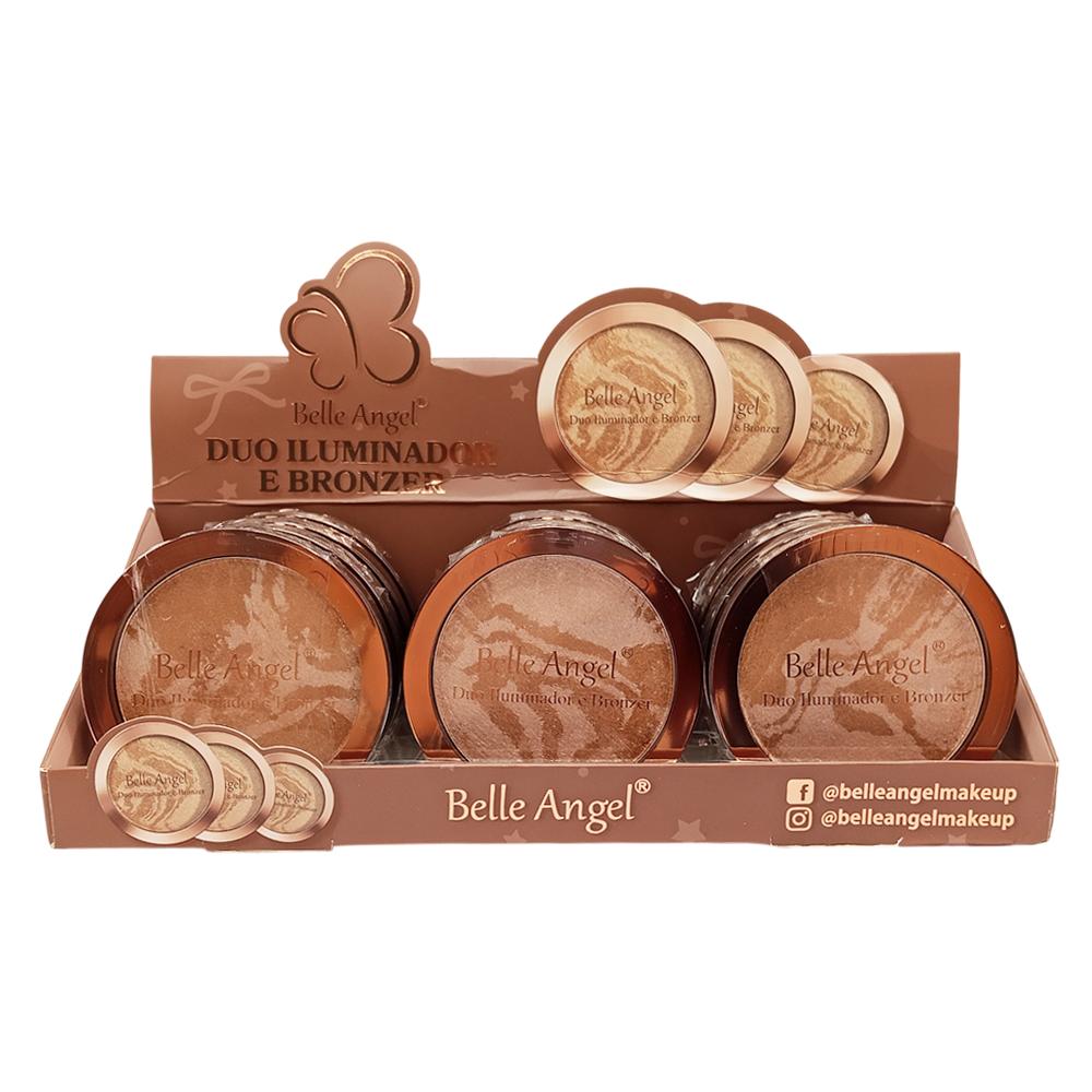 DUO ILUMINADOR E BRONZER 12UN BELLEANGEL B025