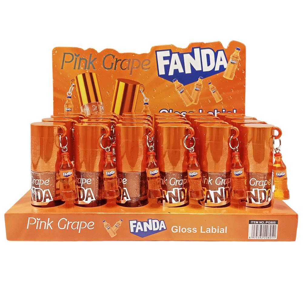 LIP GLOSS LABIAL CHAVEIRO FANTA LARANJA GARRAFA 24UN CHINA PG805