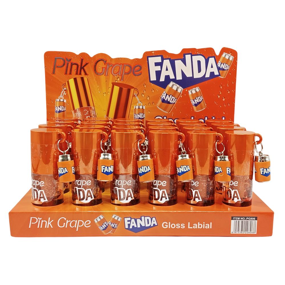 LIP GLOSS LABIAL CHAVEIRO FANDA LARANJA LATA 24UN CHINA PG806