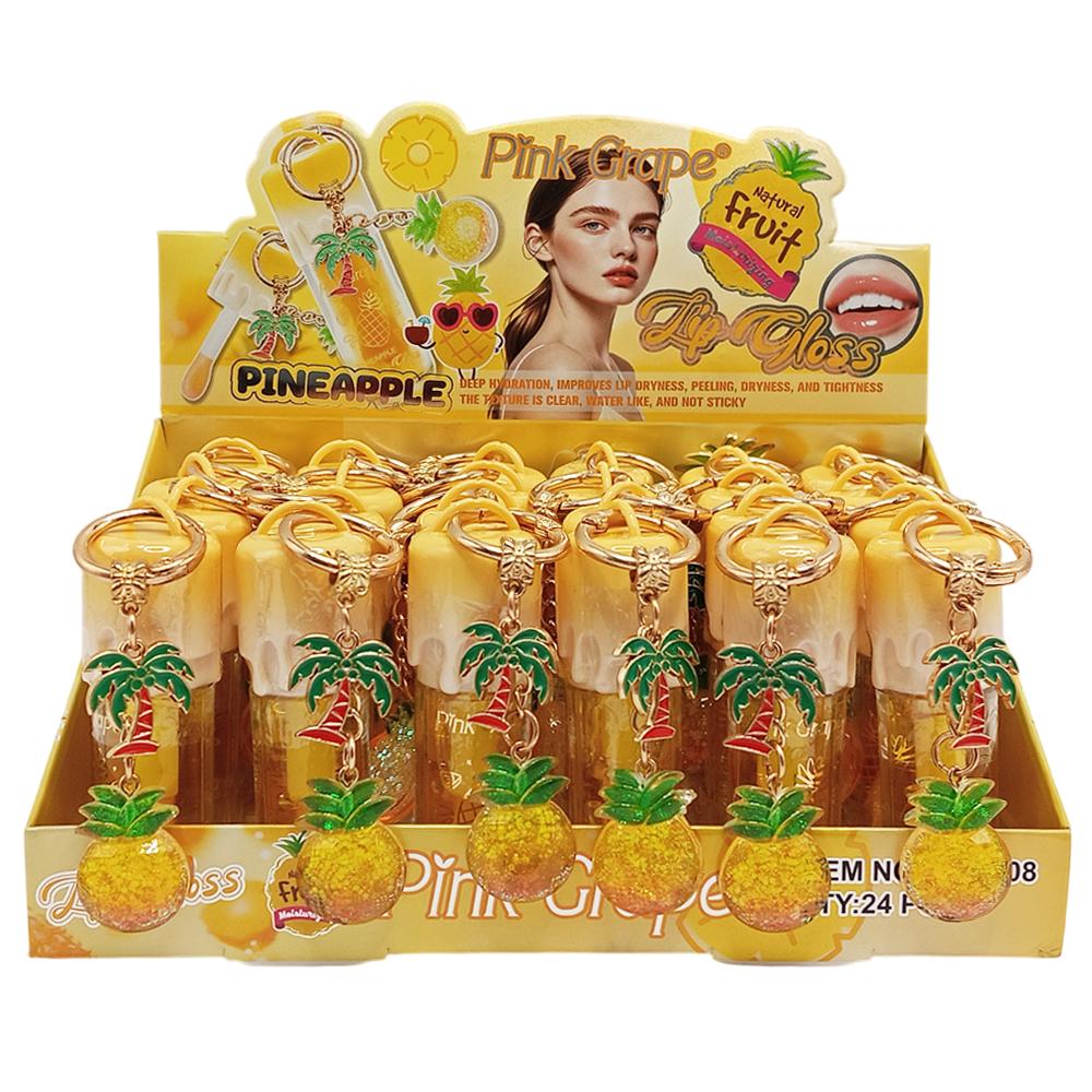 LIP GLOSS CHAVEIRO JUICY GLOW ABACAXI 24UN CHINA PG0008
