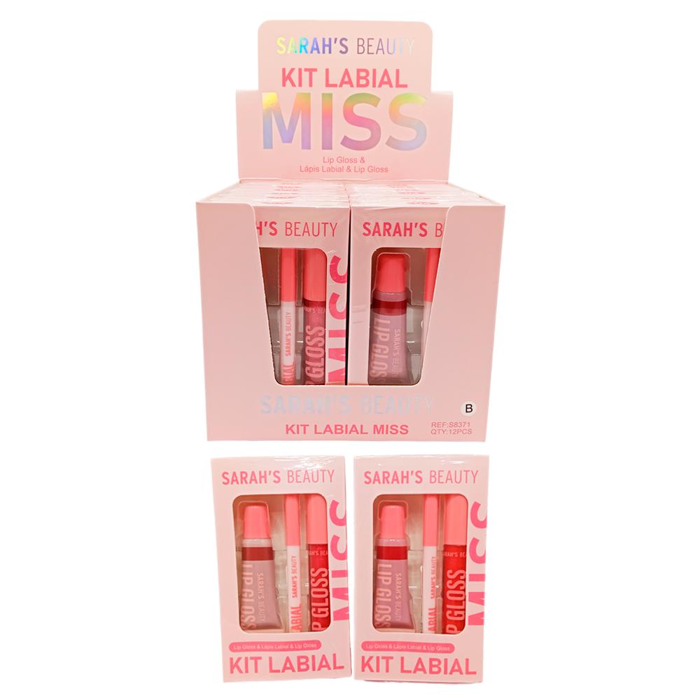 KIT LABIAL MISS 12UN SARAH'S BEAUTY S8371 A