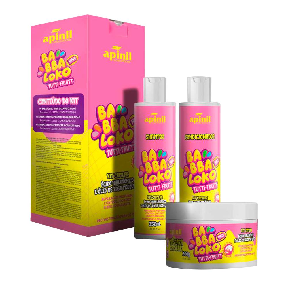 KIT CABELO BABBALOKO TUTTI FRUTTI 3PÇS APINIL 5727