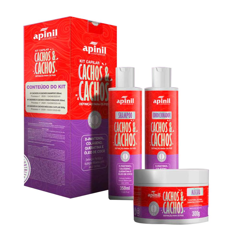 KIT CABELO CACHOS & CACHOS 3PÇS APINIL AP5728